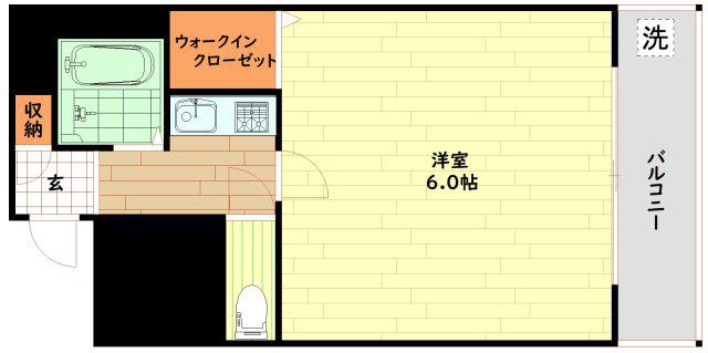 インターナショナル上汐(1K/3階)の間取り写真