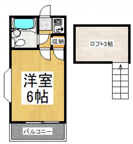 ライフピアピュウア(1K/2階)の間取り写真