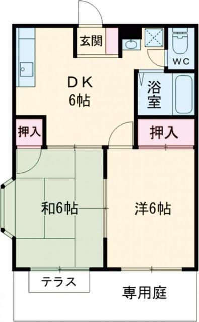 レピュート(2DK/2階)の間取り写真