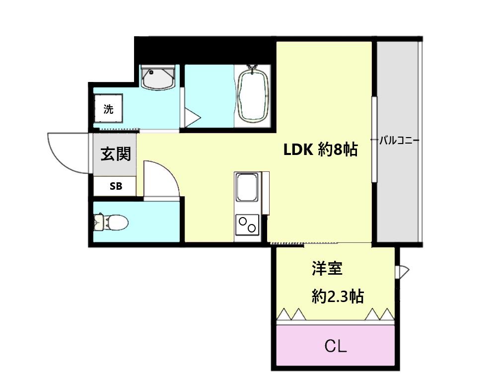 リアコート千里丘2ノース(1LDK/2階)の間取り写真