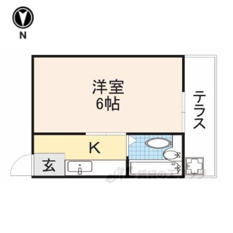 レインボーコア2(1K/3階)の間取り写真