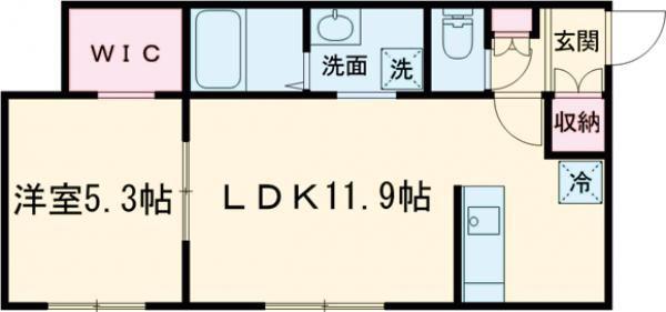 深堀町アパート(1LDK/1階)の間取り写真