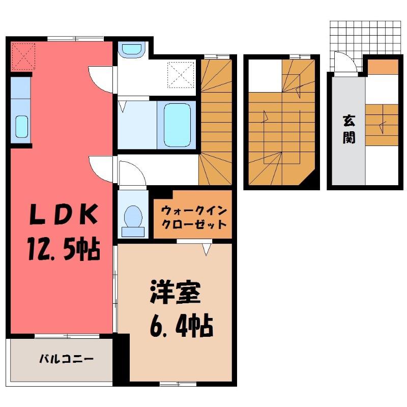 グランドール(1LDK/3階)の間取り写真