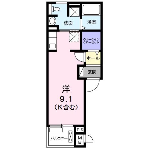 スペリオール門真南(ワンルーム/3階)の間取り写真