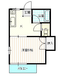 ハイツサトー(1K/2階)の間取り写真