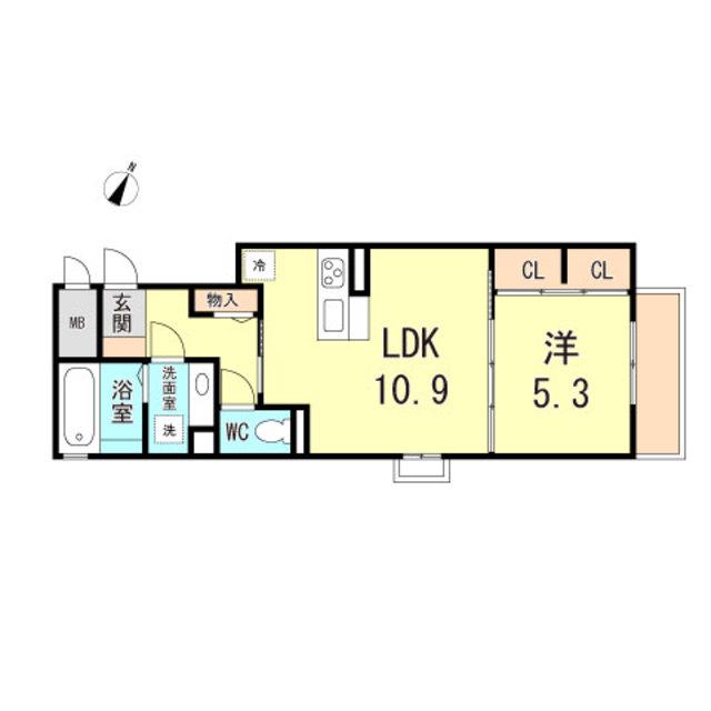ラ メゾンアンソレイエ板宿(1LDK/1階)の間取り写真