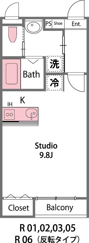 プランドールII(ワンルーム/2階)の間取り写真