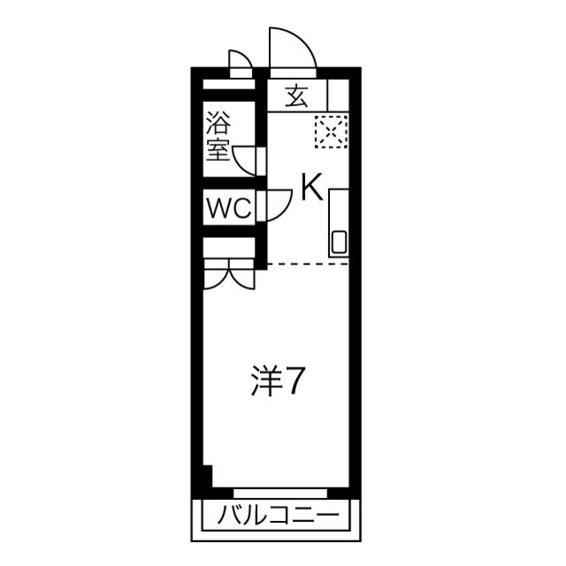 ラルーチェ若宮(ワンルーム/4階)の間取り写真