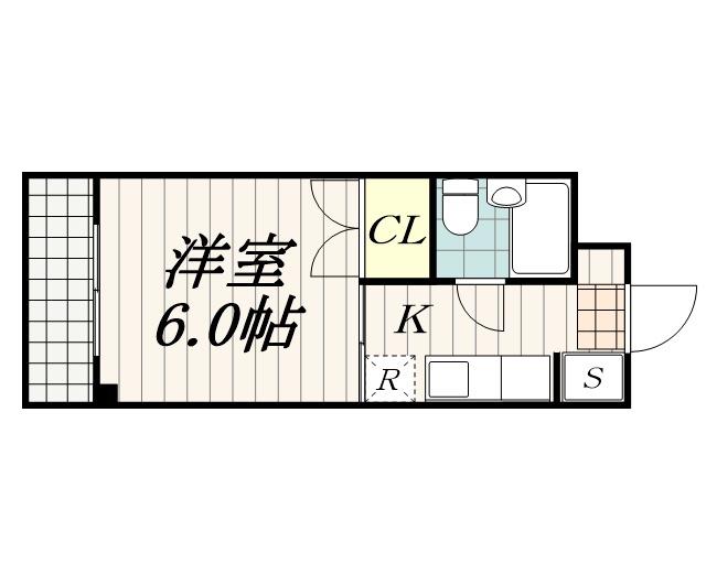 川上ビル(1K/4階)の間取り写真