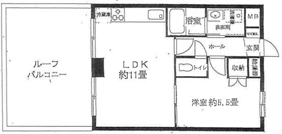 ブルーム神戸三宮(1LDK/2階)の間取り写真