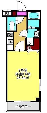 LIBEAR(1K/3階)の間取り写真