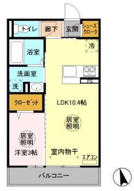 アルカンジュ(1LDK/3階)の間取り写真