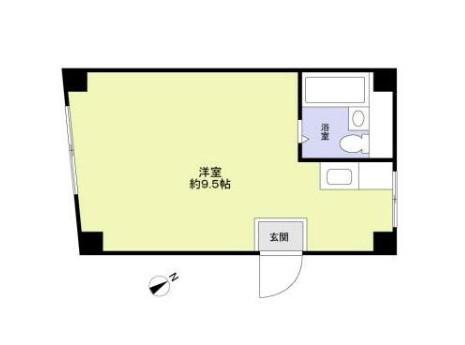 リアークビルディング(ワンルーム/3階)の間取り写真