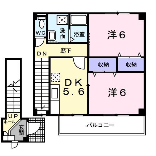 エテルノ21(2DK/2階)の間取り写真