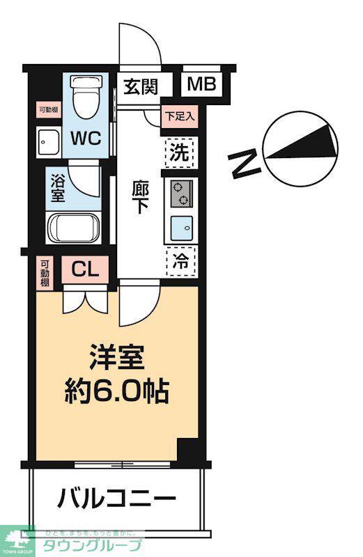 AZEST川口(1K/5階)の間取り写真