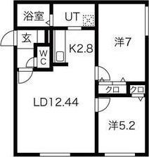 KOKOMO北13条(2LDK/3階)の間取り写真