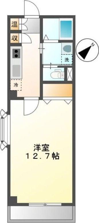 クールドノール(1K/3階)の間取り写真