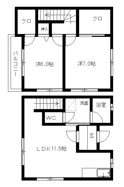 ラ・ピーニャ(2LDK/1階)の間取り写真