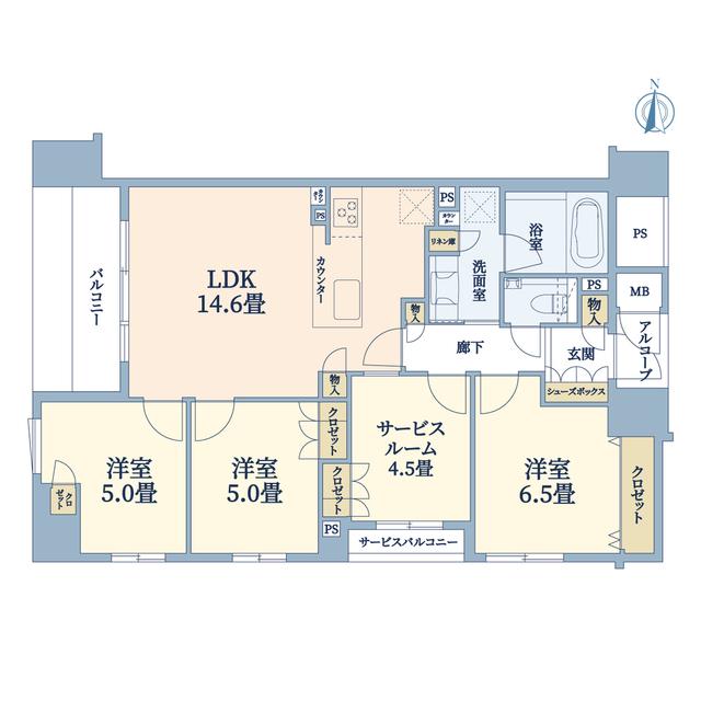 イーグルコート京都御池創苑(3SLDK/10階)の間取り写真