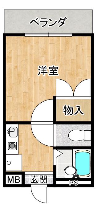 シーサイドMORITA(1K/1階)の間取り写真