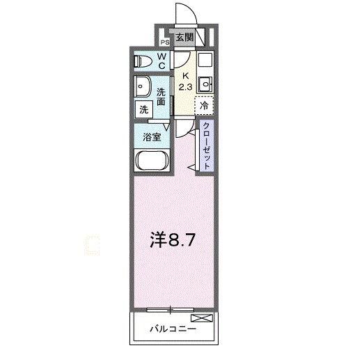 BOSCATO M(1K/3階)の間取り写真