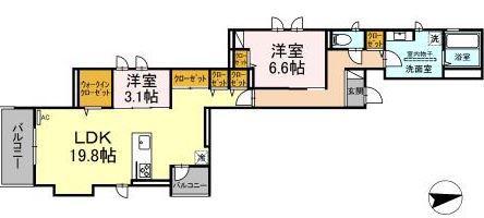 ガーデンコート武町(2LDK/2階)の間取り写真