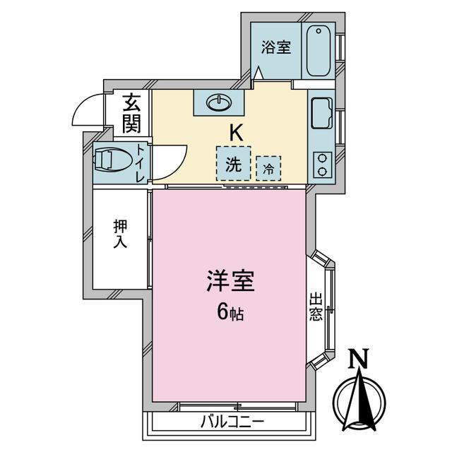 グレートハイツII(1K/2階)の間取り写真