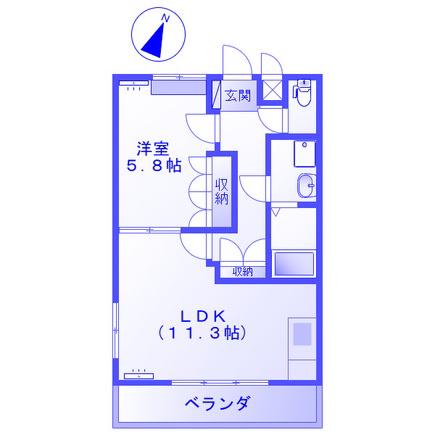 フローラルレジデンス(1LDK/1階)の間取り写真