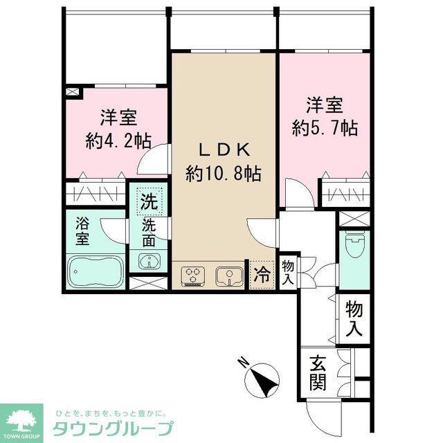 MOCXION INAGI(2LDK/2階)の間取り写真