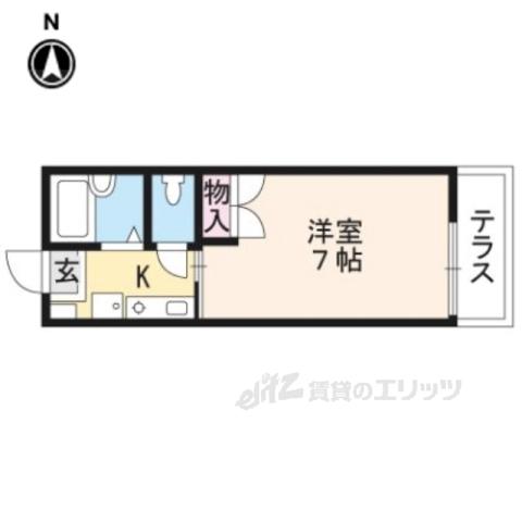 ヴィレッジ岩倉(ワンルーム/2階)の間取り写真