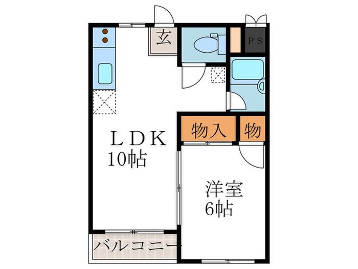 メゾンドマルワ(1LDK/3階)の間取り写真