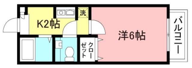 ルーデェー(1K/2階)の間取り写真
