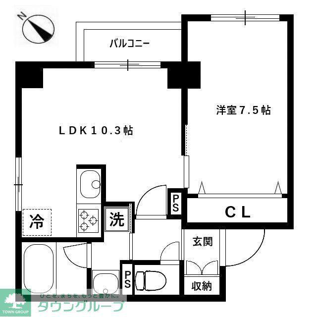ウィンコート神楽坂(2LDK/7階)の間取り写真