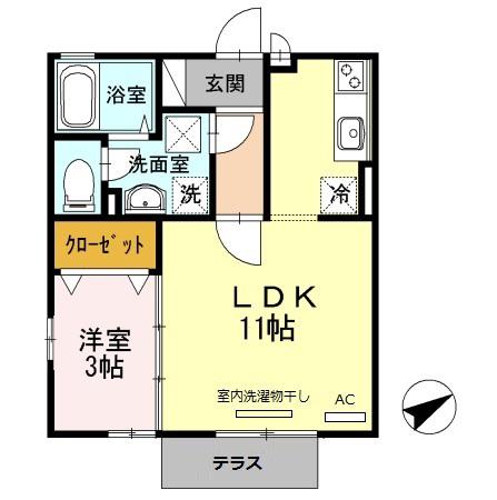 スマイリーハウス(1LDK/2階)の間取り写真