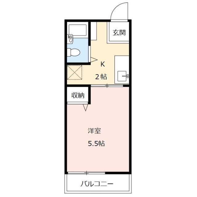 ロワール(1K/2階)の間取り写真