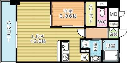 GALA PLATINUM COURT(1LDK/10階)の間取り写真