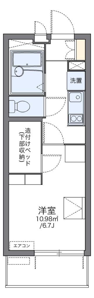 レオパレスLEBEN京橋(1K/1階)の間取り写真