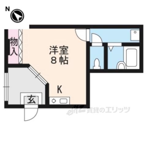 ヴィラ栗東(ワンルーム/1階)の間取り写真