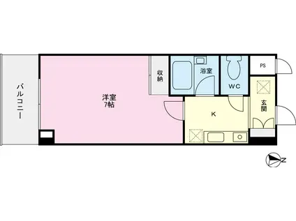 アイカビル(1K/2階)の間取り写真