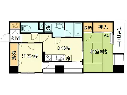 プリマベーラ西神奈川(2DK/6階)の間取り写真