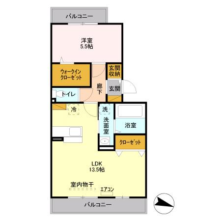 フェイバリッチ新和 B302(1LDK/3階)の間取り写真