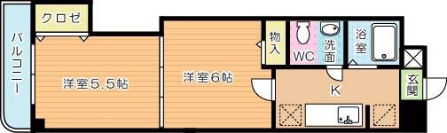 木下鉱産ビル(2K/3階)の間取り写真
