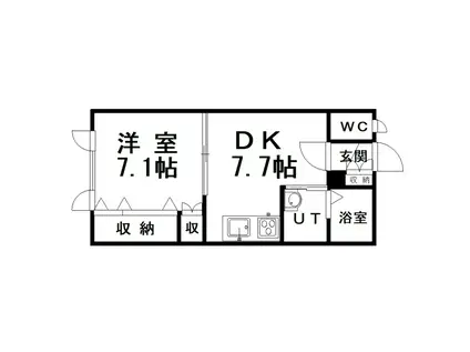 ハイツ大樹II(1DK/1階)の間取り写真