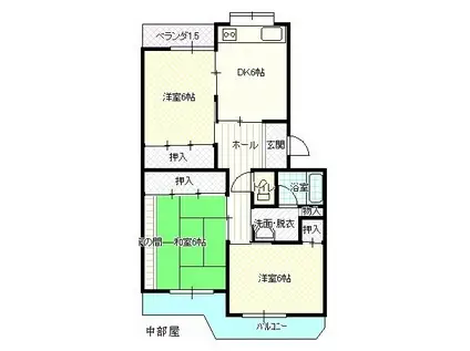 レジデンスしらい(3DK/2階)の間取り写真