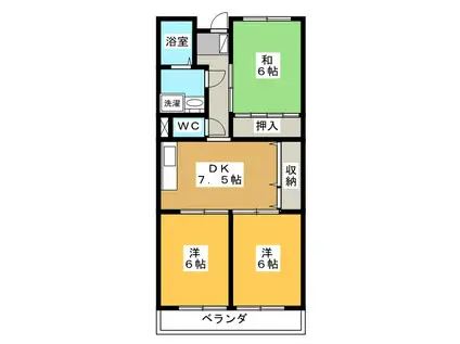 リンピアあづみ(3DK/3階)の間取り写真