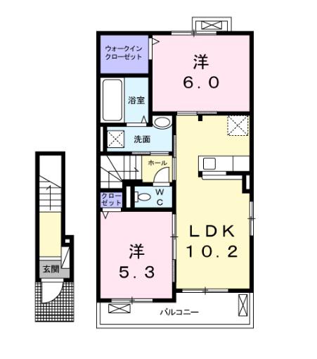 フォルテ(2LDK/2階)の間取り写真