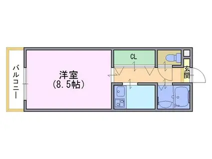 セリバ中久世(1K/2階)の間取り写真