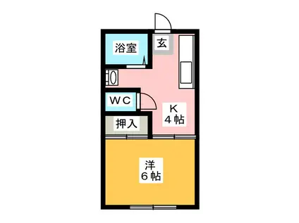 ジョーハウス(1K/1階)の間取り写真