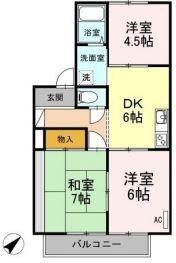 プチパール102(3DK/1階)の間取り写真