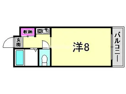 エトールVI(ワンルーム/3階)の間取り写真